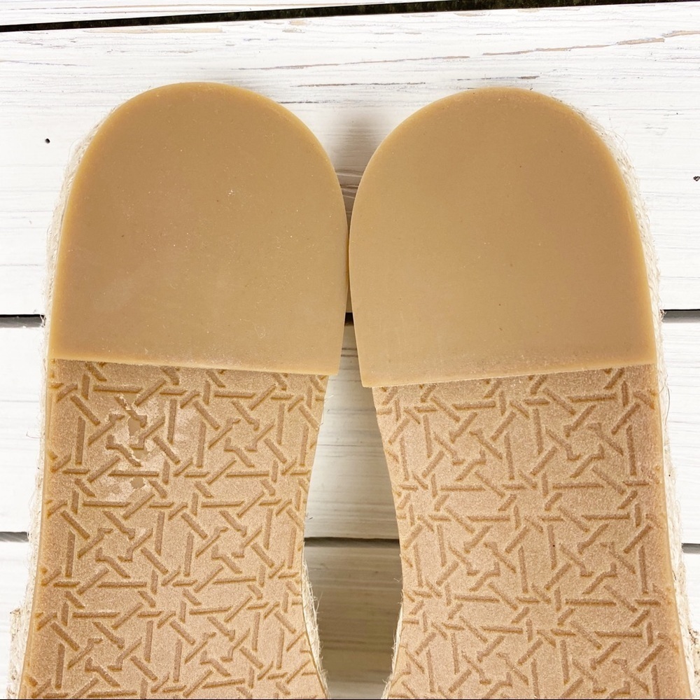 NEW Badgley Mischka Jewel Kyrene Espadrille Sandals Beaded Fabric Beige Tan - Picture 7 of 13